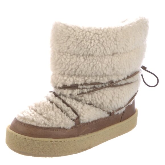 Isabel Marant Faux Fur Printed Lace-Up Boots - Size: 7 | US7, FR38 - Picture 2 of 5